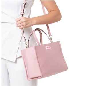 Kate Spade Sam Nylon Medium Satchel Pink Designer Crossbody Tote Bag